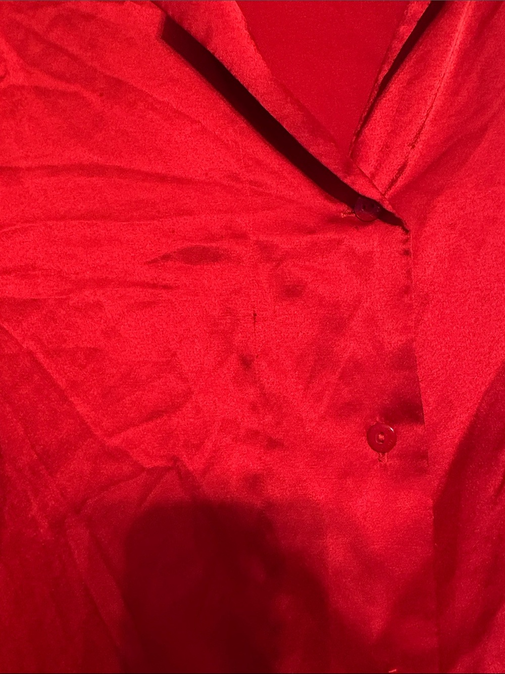 Vintage Victoria's Secret Red Satin Two-Piece Pajama Set - Picture 5 of 7
